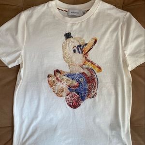 Coach 1941 Duck print t-shirt, cream/off white.  Size Small.